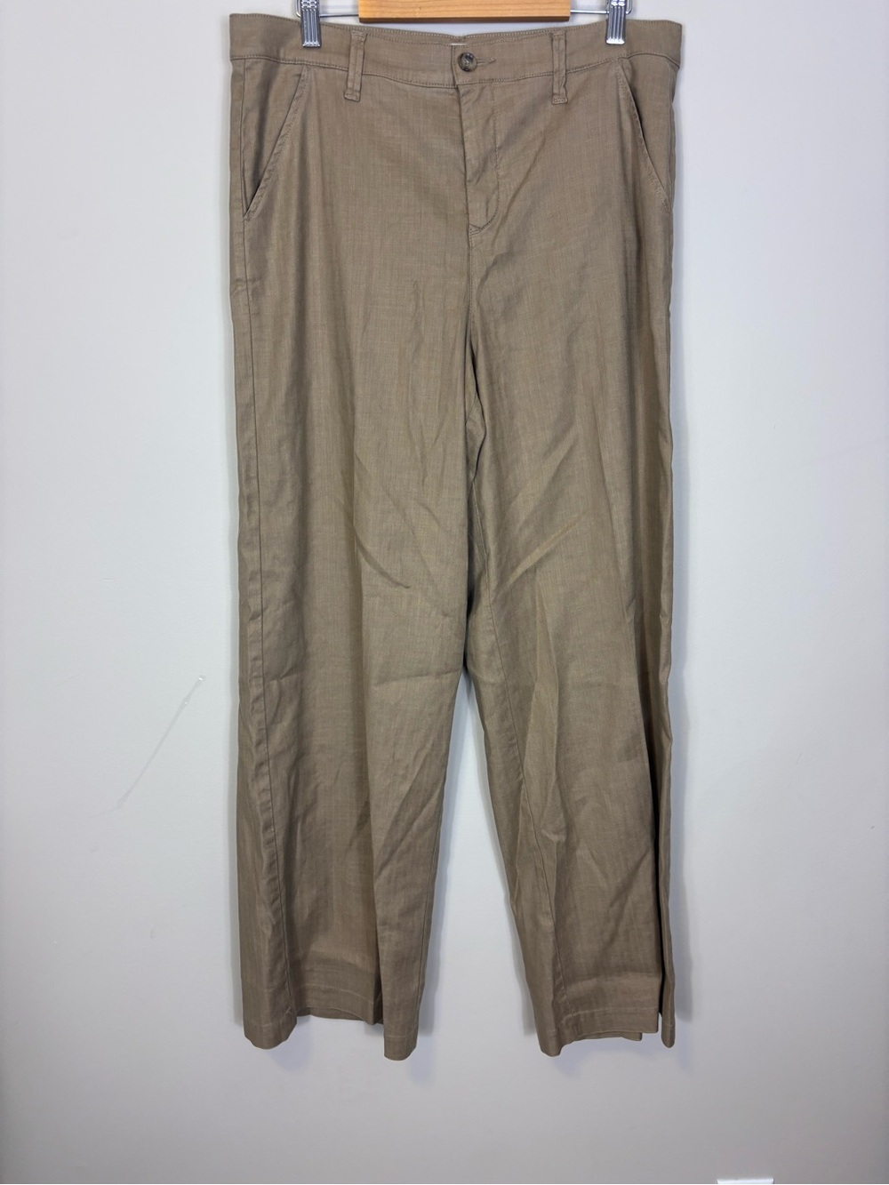 Level 99 Anthropologie Women’s Tan Wide Leg Dress Pants Size 32